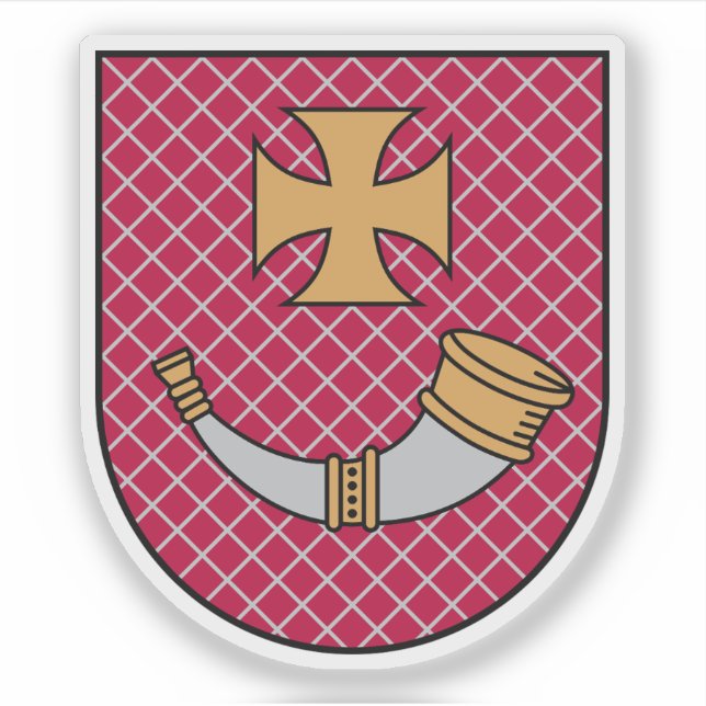 Adesivo Brasão de armas da cidade de Ventspils, Letônia (Frente)