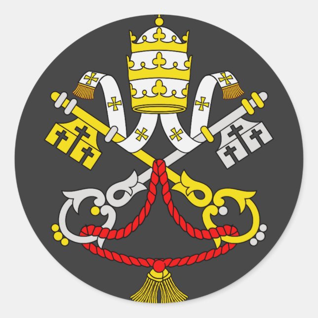 Adesivo Brasão de armas da Cidade do Vaticano (Frente)