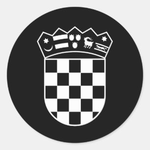 Adesivo Brasão de armas da Croácia, simples, tabuleiro de