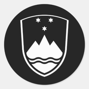Adesivo brasão de armas da Eslovênia, simples, preto e bra