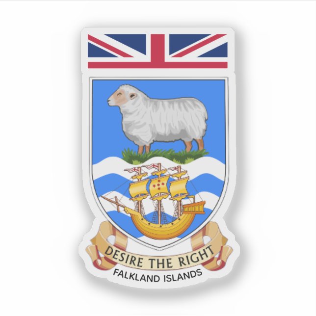 Adesivo Brasão de Armas das Ilhas Falkland (Frente)
