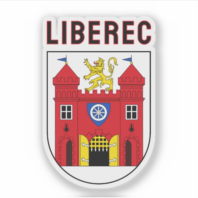 Adesivo Brasão de Armas de Liberec, República Tcheca (Frente)