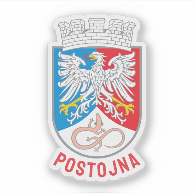 Adesivo Brasão de Armas de Postojna, Eslovênia (Frente)