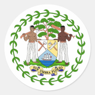 Adesivo brasão de armas do país Belize símbolo emblema ban
