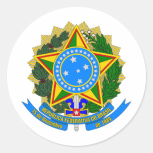 Adesivo brasão de armas do país brasil símbolo emblema est