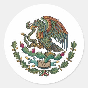 Adesivo brasão de armas do país México símbolo emblema ban