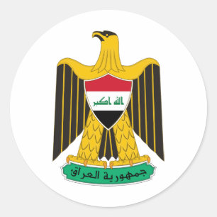 Adesivo brasão de armas símbolo emblema águia do país Iraq