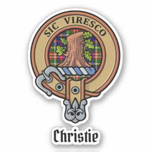 Adesivo Brasão do Clã Christie sobre Tartan