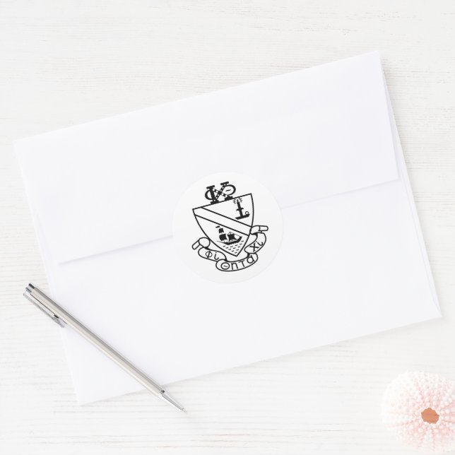 Adesivo Brasão Phi Chi Theta | P&B (Envelope)