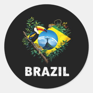 Adesivo Brasil: Bandeira do Coração da Selva Toco