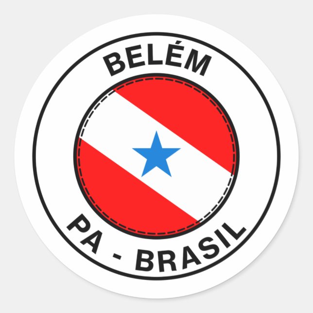 Adesivo Brasil Belem Para PA Bandeira Stamp (Frente)