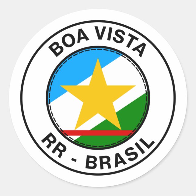 Adesivo Brasil Boa Vista Roraima Bandeira Stamp (Frente)