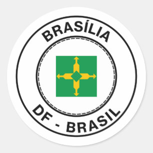 Adesivo Brasil Brasilia Distrito Federal DF Bandeira Stamp