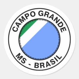 Adesivo Brasil Campo Grande Mato Grosso do Sul Bandeira