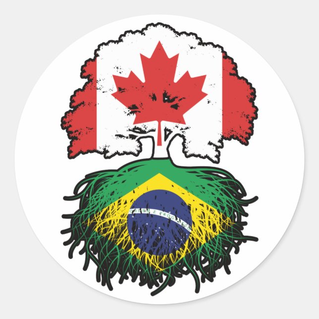 Adesivo Brasil: Canadá, Canadá, Bandeira das Raízes das Ár (Frente)