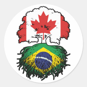 Adesivo Brasil: Canadá, Canadá, Bandeira das Raízes das Ár