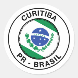 Adesivo Brasil Curitiba Parana PR Bandeira Stamp