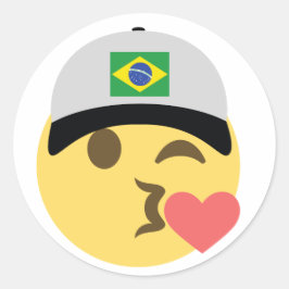 Adesivo Brasil Emoji Baseball Hat