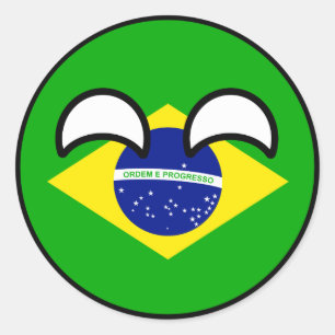 Adesivo Brasil Geeky de tensão engraçado Countryball
