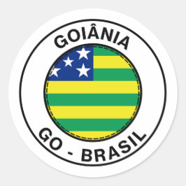 Adesivo Brasil Goiania Goias GO Bandeira Stamp