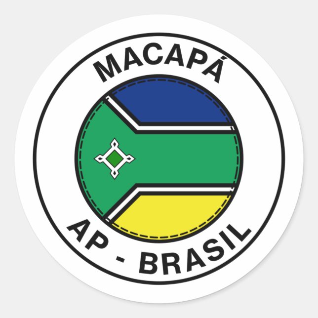 Adesivo Brasil Macapa Amapa Bandeira Stamp (Frente)