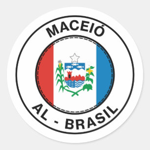 Adesivo Brasil Maceio Alagoas AL Bandeira Stamp