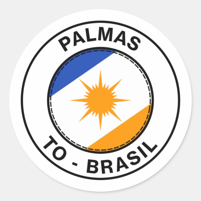 Adesivo Brasil Palmas Tocantins TO Bandeira Stamp (Frente)