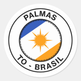 Adesivo Brasil Palmas Tocantins TO Bandeira Stamp
