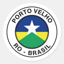 Adesivo Brasil Porto Velho Rondonia RO Bandeira Stamp