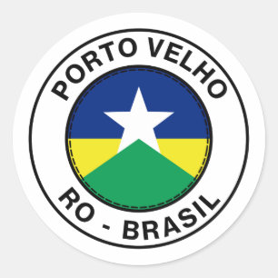 Adesivo Brasil Porto Velho Rondonia RO Bandeira Stamp
