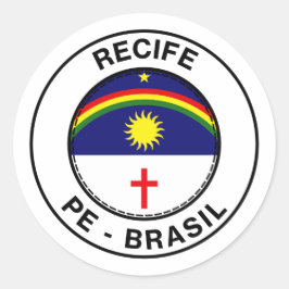 Adesivo Brasil Recife Pernambuco PE Bandeira Stamp