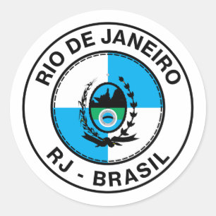 Adesivo Brasil Rio de Janeiro RJ Bandeira Stamp
