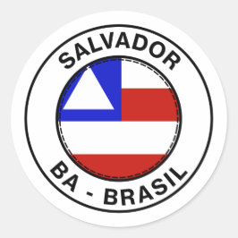 Adesivo Brasil Salvador Bahia BA Bandeira Stamp