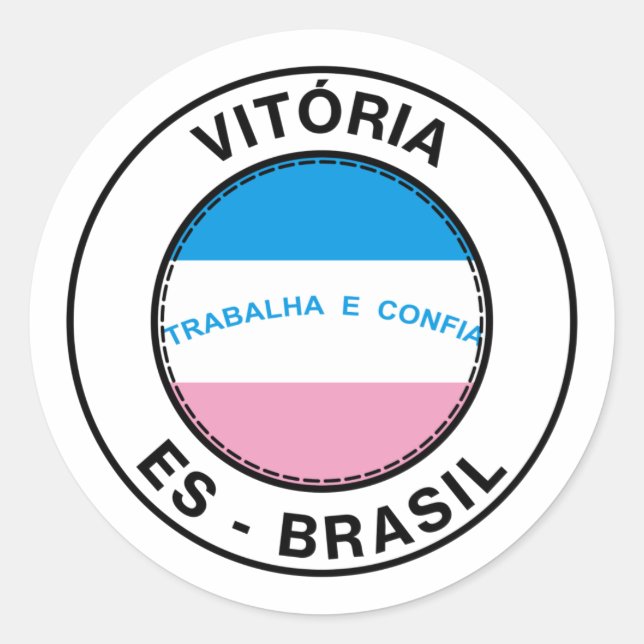 Adesivo Brasil Vitoria Espirito Santo ES Bandeira Stamp (Frente)