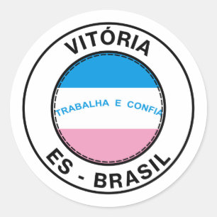 Adesivo Brasil Vitoria Espirito Santo ES Bandeira Stamp