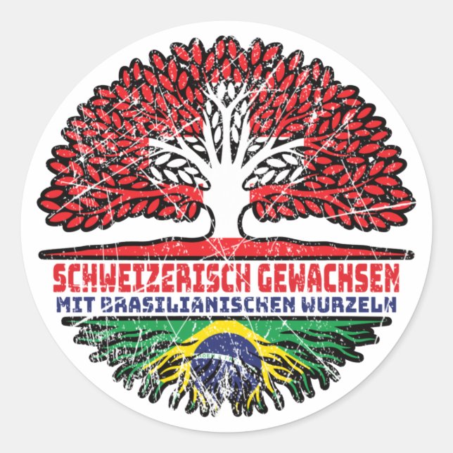 Adesivo Brasilien Brasilianisch Schweizer Schweiz Baum (Frente)
