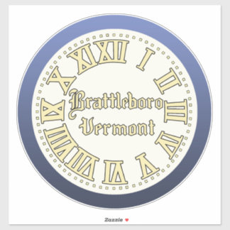 Adesivo Brattleboro, Vermont Main Street Clock Sticker