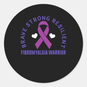 Adesivo Brave Strong Resilient Fibromialgia Guerreira Awar