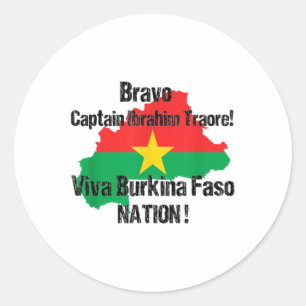 Adesivo Bravo Capitão Ibrahim Traore! Viva Burkina Faso N