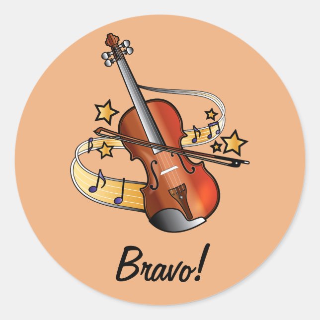 Adesivo Bravo Sticker para Estudante Violino Menino (Frente)