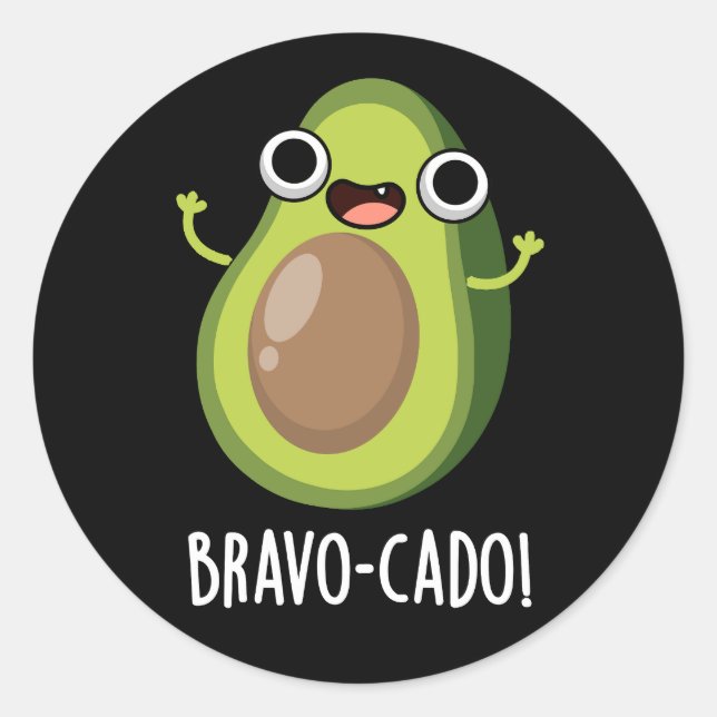 Adesivo Bravo-Sulcado Funny Avocado Pun Dark BG (Frente)