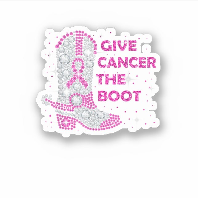 Adesivo Breast Cancer Awareness Give Cancer The Boot Pink  (Frente)
