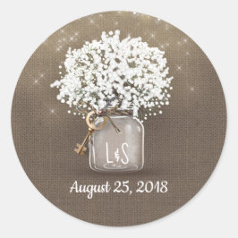 Adesivo Breath Mason Jar e Rustic Burlap