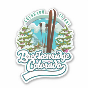 Adesivo Breckenridge, Colorado Logotipo de esqui vintage