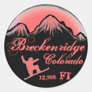 Adesivo Breckenridge Colorado Snowboard adeskers cor-de-ro