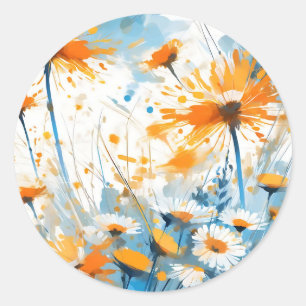 Adesivo Breezy Wildflower Field em Orange