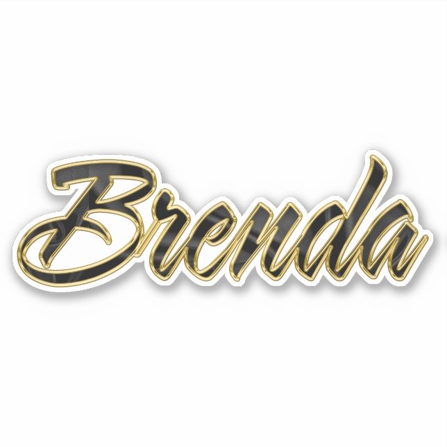 Adesivo Brenda black gold Lettering Aufkleber Sticker (Frente)