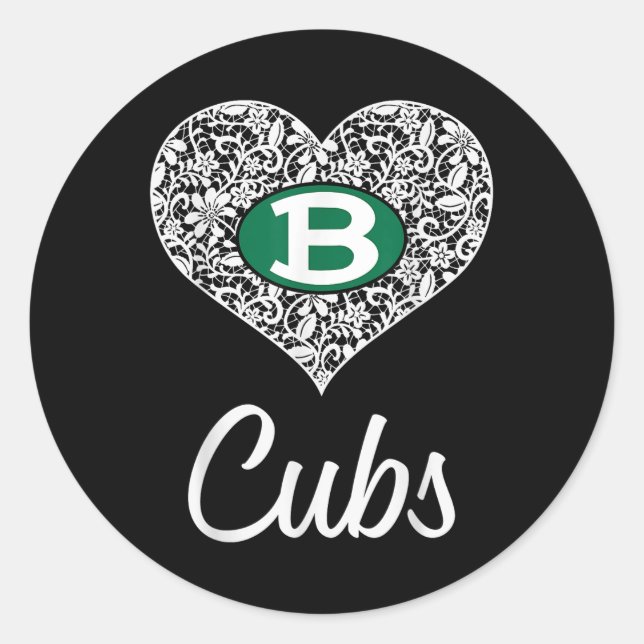Adesivo Brenham Cubs Logo Lace Heart Hs (Frente)