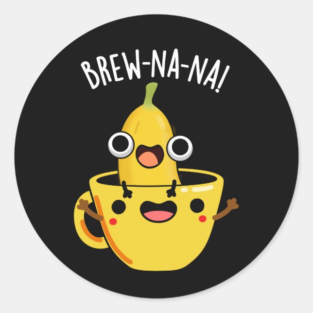 Adesivo Brew-nana Funny Banana Pun Dark BG (Frente)