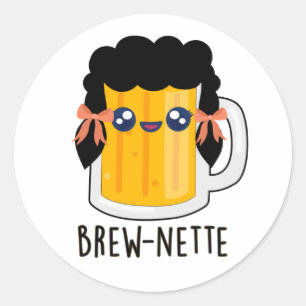 Adesivo Brew-nette Funny Brunette Beer Pun